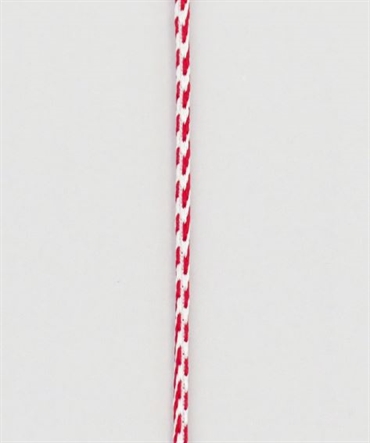 Hvid og rød polyestersnor 3mm