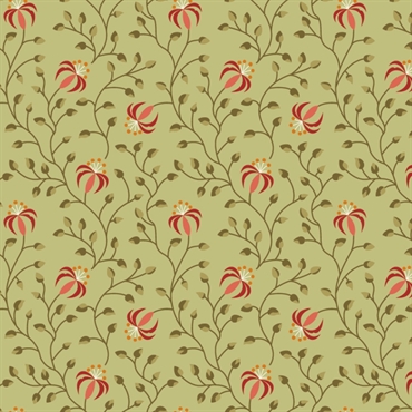 EQP Patchworkstof - Lily - Light olive
