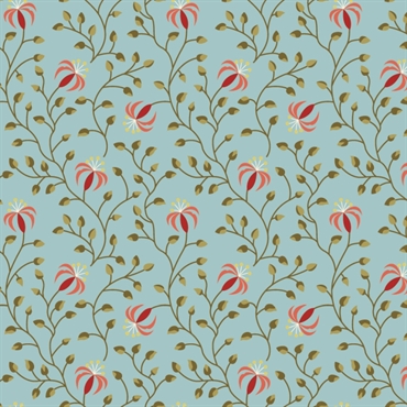EQP Patchworkstof - Lily - Powder blue