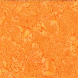 Batikstof - Ensfarvet Meleret - Cantaloupe