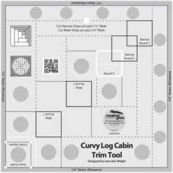 Patchworklineal - Curvy Log Cabin Trim Tool - 8inch