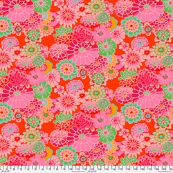 Kaffe Fassett Patchworkstof - Asian Circles - Tomato