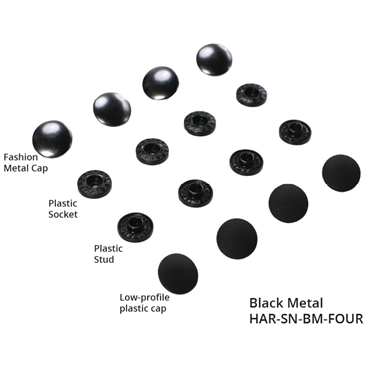 ByAnnie - Værktøjsfri trykknapper 13mm - Black metal