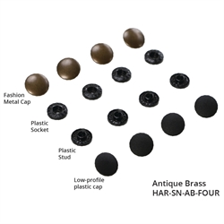 ByAnnie - Værktøjsfri trykknapper 13mm - Antik messing