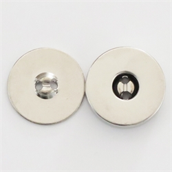 Magnetknap til påsyning 18mm - Sølv