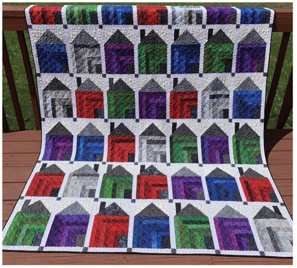 Patchworkmønster til quilt huse