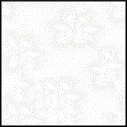 Hvidt patchworkstof med hvide blomster