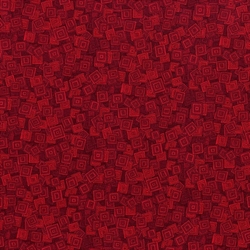 Tone-i-tone basisstof - Overlapping Squares - Scarlet