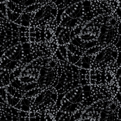 Bagside flannelstof - Swirling geometric - Black