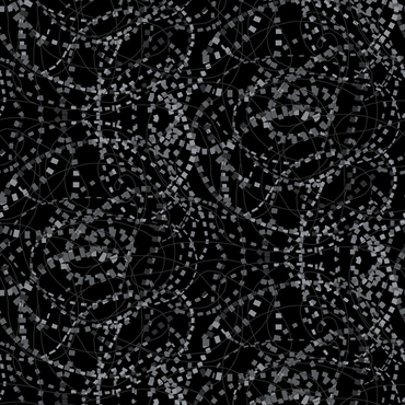 Bagside flannelstof - Swirling geometric - Black