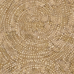 beige patchwork batikstof med spiralmotiv