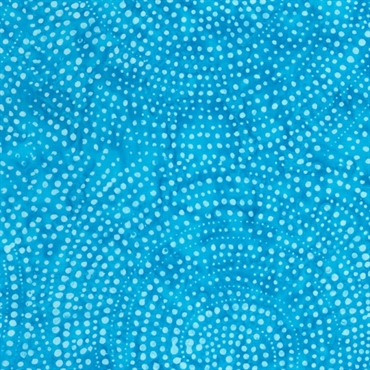 Turkisblåt patchworkstof med hvide prikker