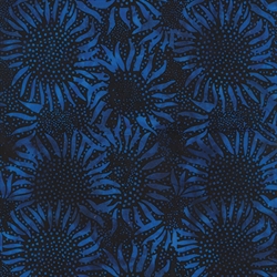 Batikstof - Sunflower Cobalt