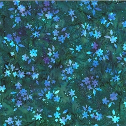 Batikstof - Fresh meadow - Teal