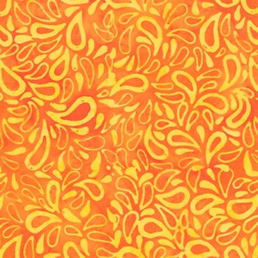 orange batikstof til patchwork