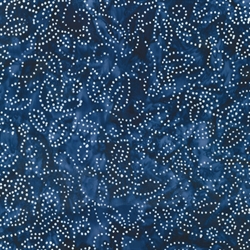 Batikstof - Dot Vines Blue