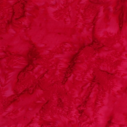 Batikstof - Ensfarvet Meleret - Red