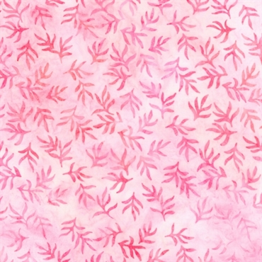 pink batikstof med blade