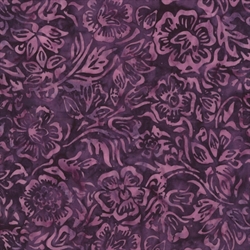 Lilla batik patchworkstof med lilla blomster