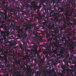 Batikstof - Overlapping leaves - Marsala
