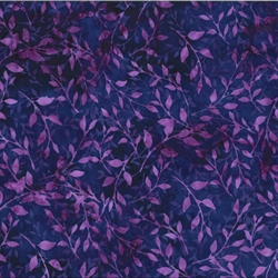 Batikstof - Overlapping leaves - New grape