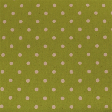 limegrønt patchworkstof med prikker