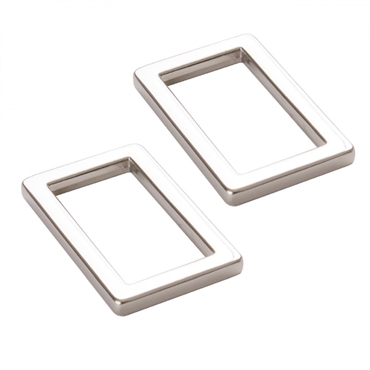 ByAnnie - 1 inch rektangulære metalringe - Nikkel