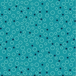EQP Patchworkstof - Bubbles - Fountain blue