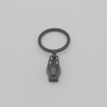 Glider med ring til spirallynlås 4mm - Sort