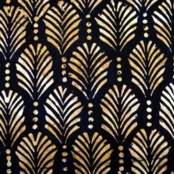 Batikstof - Palmtexture Black Brown