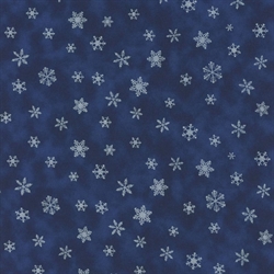 Julepatchworkstof - Metallic snowflake - Navy