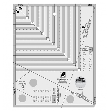 patchwork lineal til at lave kitty corner blokke med