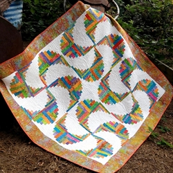 Patchwork Mønster - Rainbow swirls