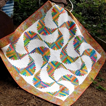 Patchwork Mønster - Rainbow swirls
