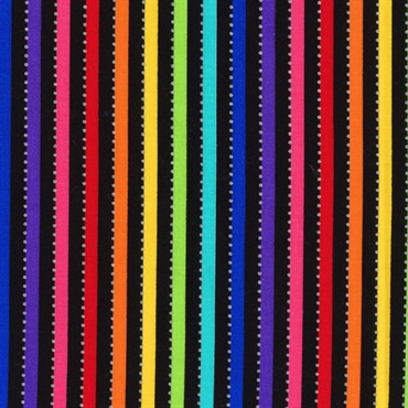 patchworkstof med regnbue striber