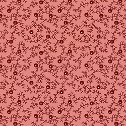 EQP Patchworkstof - Blackberry hedge - Coral