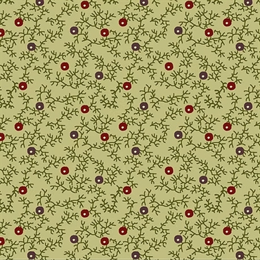 EQP Patchworkstof - Blackberry hedge - Sage