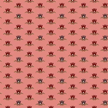 EQP Patchworkstof - Water Lily - Coral