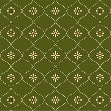 EQP Patchworkstof - Vintage wallpaper - Juniper green
