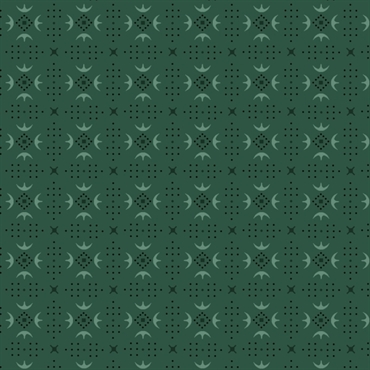 grønt retro patchworkstof med prikmotiv