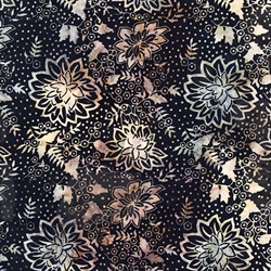 Batikstof - Large Peony - Jet