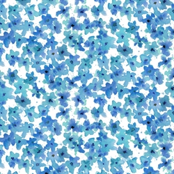 hvidt patchworkstof med blå blomster