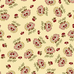 EQP Patchworkstof - Wild roses - Ecru