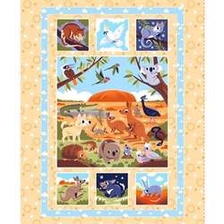 Patchworkstof - Aussie oz-born - Panel 90cm
