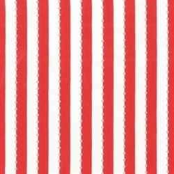 hvidt patchworkstof med røde striber