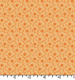 Orange mønstret patchworkstof