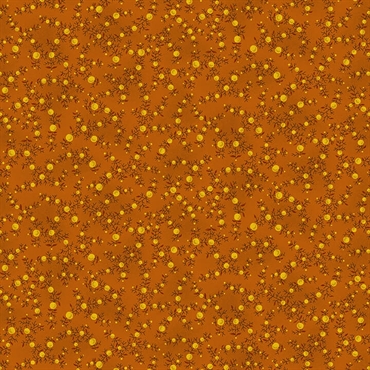 mørk orange retro patchworkstof