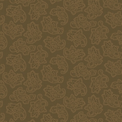 brun patchworkstof med paisley mønster