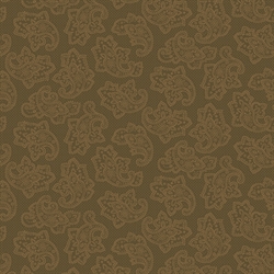 brun patchworkstof med paisley mønster