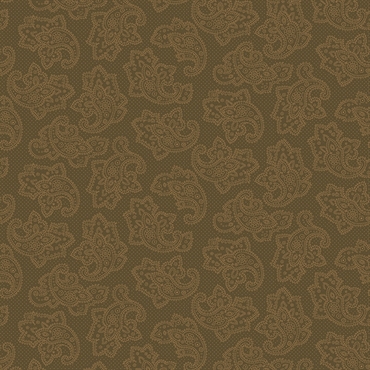 brun patchworkstof med paisley mønster